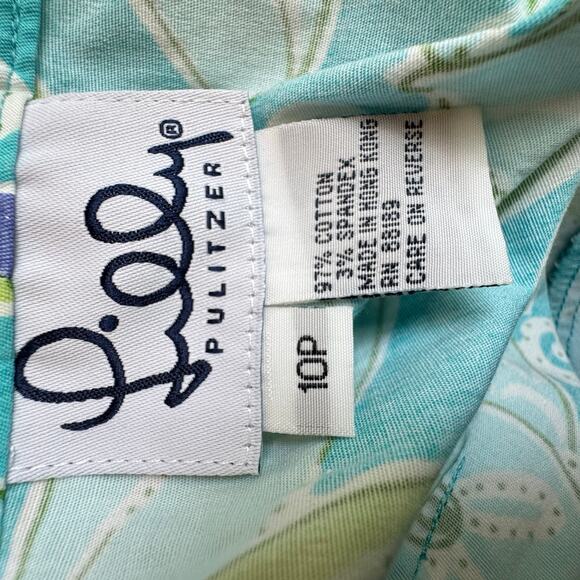Lilly Pulitzer Women's Size 10P Capri Cropped Pants Fish Floral Tropical Vintage - Picture 5 of 10